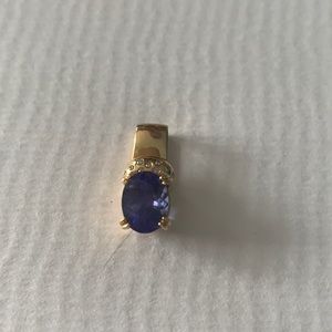 Tanzanite and diamond necklace slide